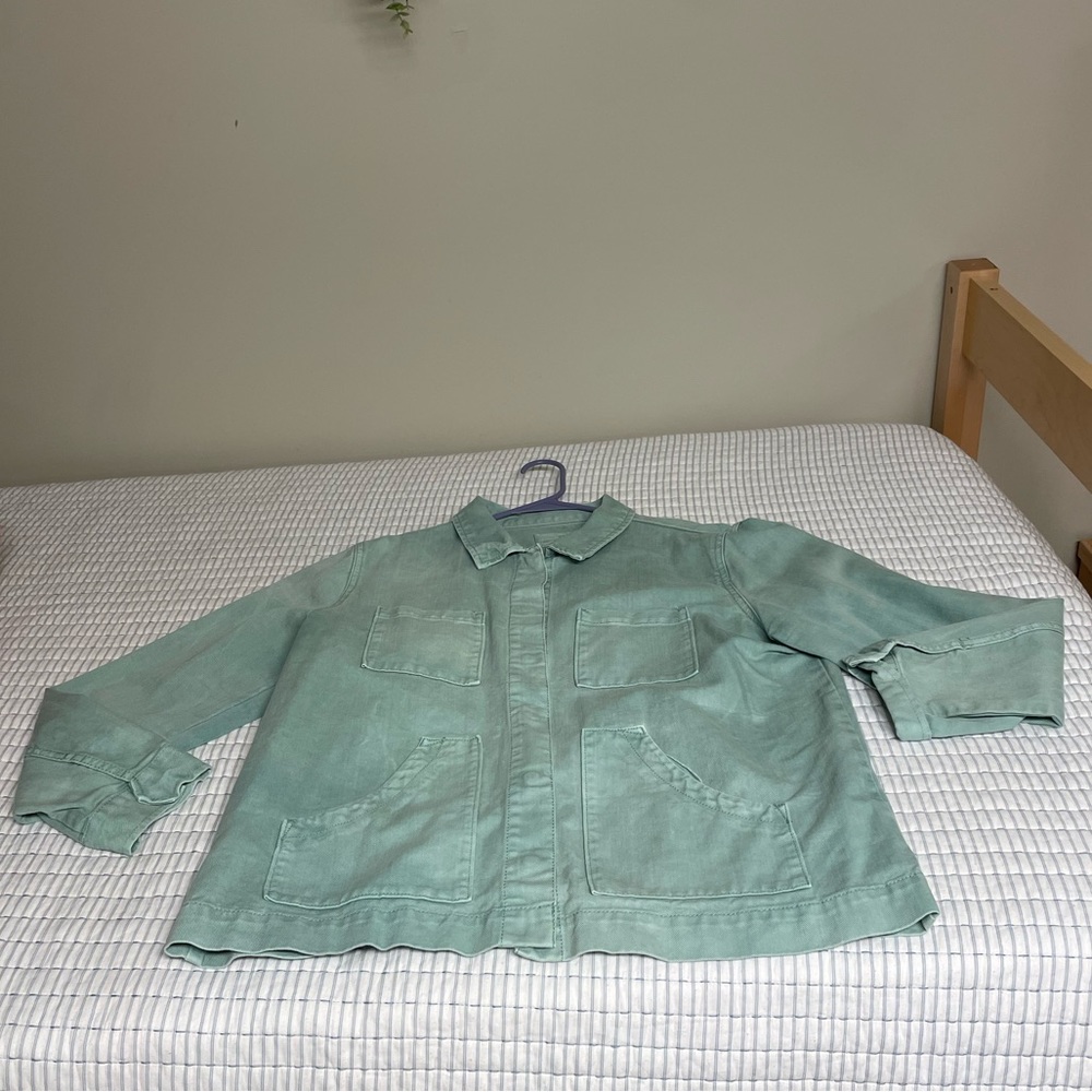 Sea foam Green Denim Jacket